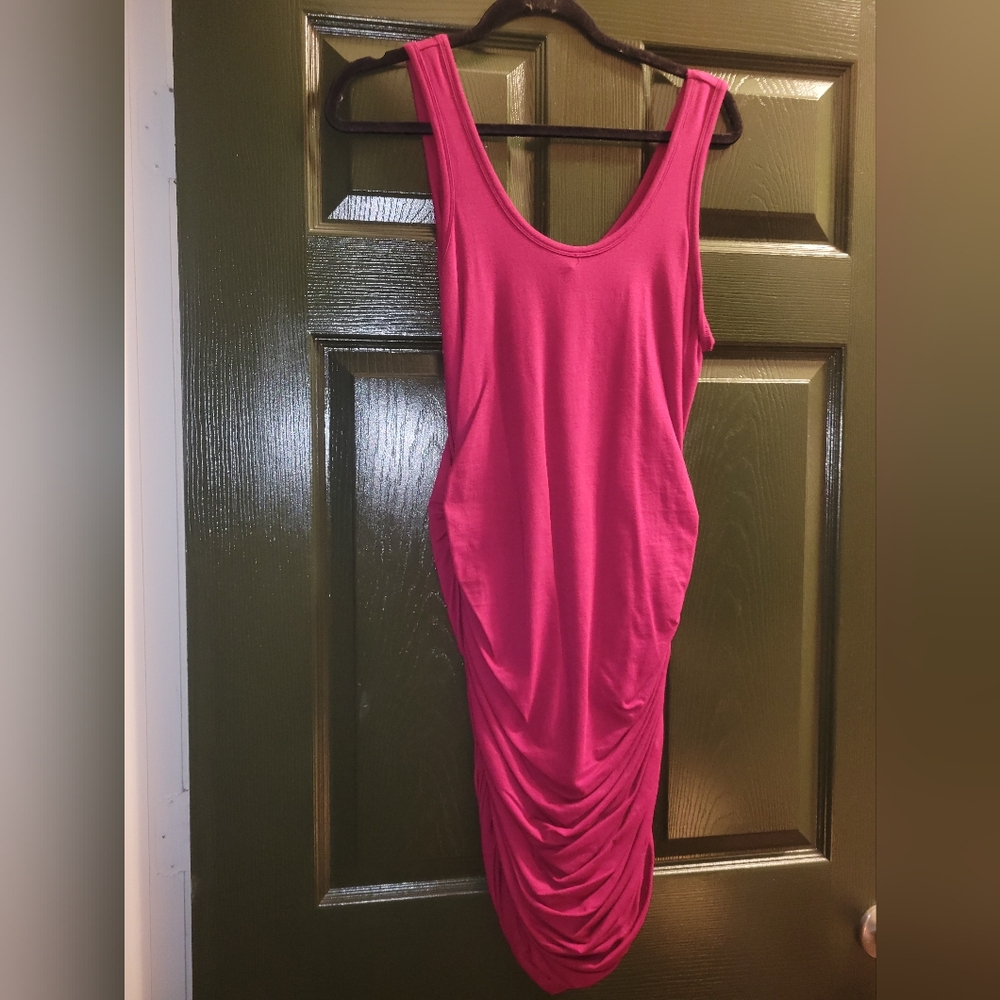 Express Body Contour Tank Sleeve Ruched Dress